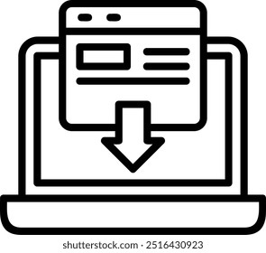 Landing Page Line Vector Icon Design