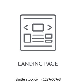 Landing page linear icon. Modern outline Landing page logo concept on white background from Programming collection. Suitable for use on web apps, mobile apps and print media.