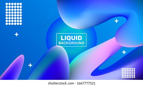 LANDING PAGE WITH LIQUID COLOR. GRADIENT BLUE PINK FRESH COLOR BACKGROUND. MODERN ABSTRACT COLORFUL STYLE VECTOR