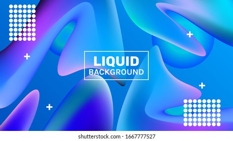 LANDING PAGE WITH LIQUID COLOR. GRADIENT BLUE PINK FRESH COLOR BACKGROUND. MODERN ABSTRACT COLORFUL STYLE VECTOR