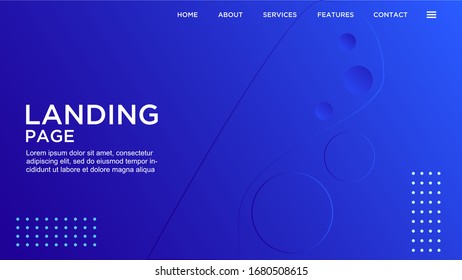 LANDING PAGE WITH LIQUID COLOR. GRADIENT COLOR BACKGROUND. MODERN ABSTRACT COLORFUL STYLE VECTOR