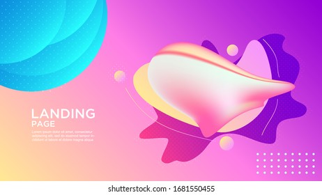 PÁGINA DE ATERRIZAJE CON COLOR LÍQUIDO. FONDO DE COLOR GRADIENTE. VECTOR MODERNO DE ESTILO COLORIDO ABSTRACTO