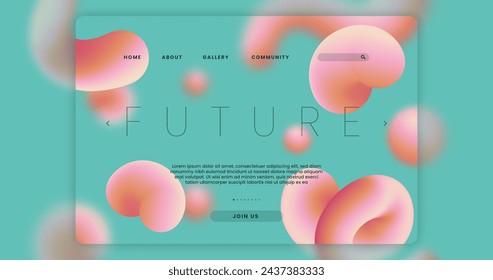 Landing page liquid style vector design in eps 10