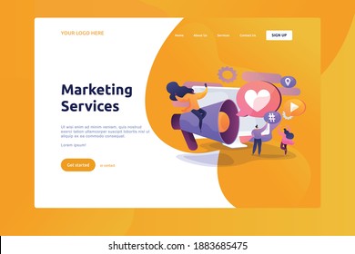 Landing Page Marketing Notice News Yellow Website Illustration Banner