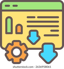 Landing Page Metrics Filled Style Icon Design