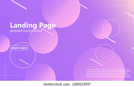 Landing page. Minimal geometric background. Abstract cover design. Dynamic shapes composition. Trendy gradient poster. Vector illustration.