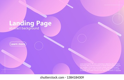 Landing page. Minimal geometric background. Abstract cover design. Dynamic shapes composition. Trendy gradient poster. Vector illustration.