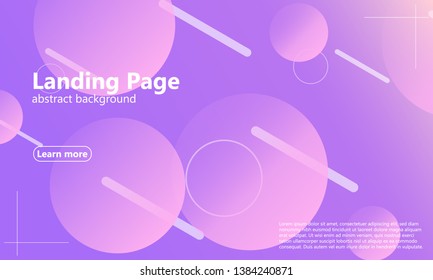 Landing page. Minimal geometric background. Abstract cover design. Dynamic shapes composition. Trendy gradient poster. Vector illustration.