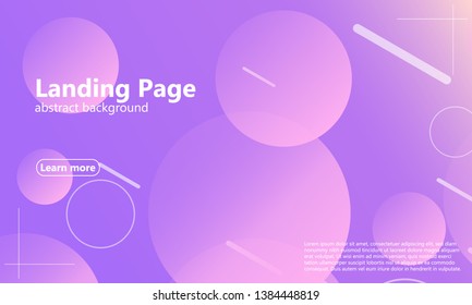Landing page. Minimal geometric background. Abstract cover design. Dynamic shapes composition. Trendy gradient poster. Vector illustration.