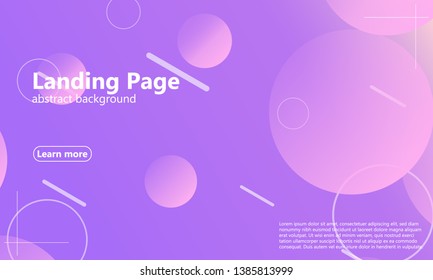 Landing page. Minimal geometric background. Abstract cover design. Dynamic shapes composition. Trendy gradient poster. Vector illustration.