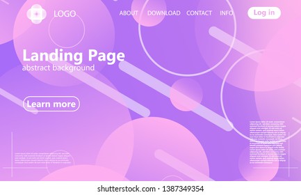 Landing page. Minimal geometric background. Abstract cover design. Dynamic shapes composition. Trendy gradient poster. Vector illustration.