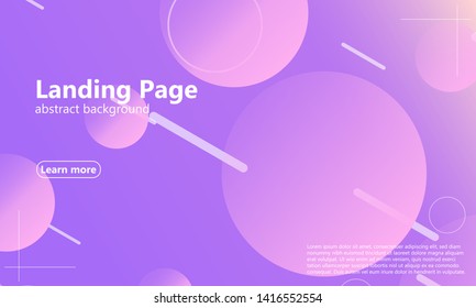 Landing page. Minimal geometric background. Abstract cover design. Dynamic shapes composition. Trendy gradient poster. Vector illustration.