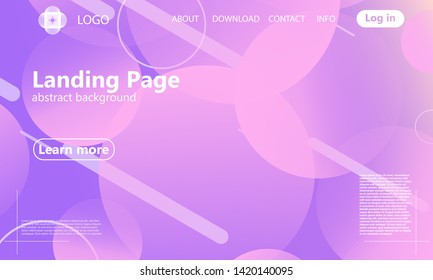 Landing page. Minimal geometric background. Abstract cover design. Dynamic shapes composition. Trendy gradient poster. Vector illustration.