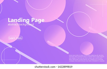 Landing page. Minimal geometric background. Abstract cover design. Dynamic shapes composition. Trendy gradient poster. Vector illustration.