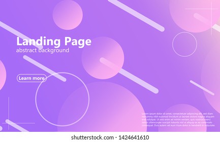 Landing page. Minimal geometric background. Abstract cover design. Dynamic shapes composition. Trendy gradient poster. Vector illustration.