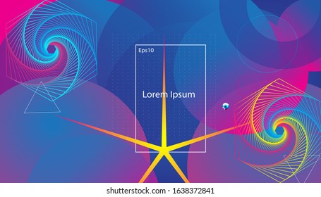 Landing page minimal geometric gradient background. Dynamic shapes composition. vector illustration
