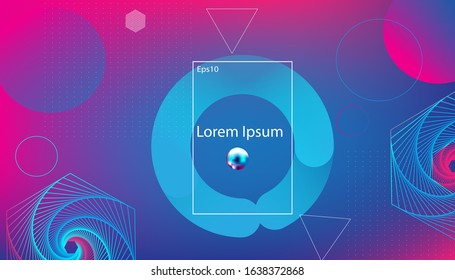 Landing page minimal geometric gradient background. Dynamic shapes composition. vector illustration
