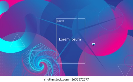Landing page minimal geometric gradient background. Dynamic shapes composition. vector illustration