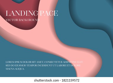 Landing page. Minimal geometric header background. Website template for websites, or apps.Dynamic shapes composition. Eps10 vector. Paper cut topography