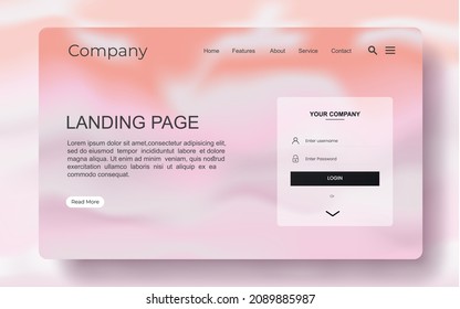 Landing page modern background with abstract and colorful concept