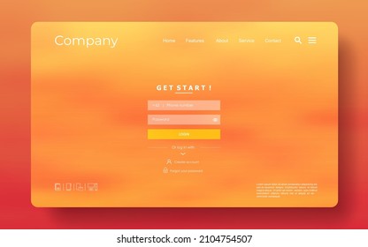 Landing page modern background with abstract and colorful concept