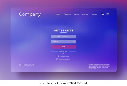 Landing page modern background with abstract and colorful concept