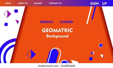 Landing page modern background Geometric Digital marketing cover and web banner template Premium Vector