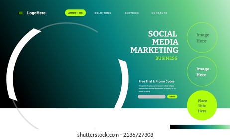 Landing page modern background with memphis abstract concept