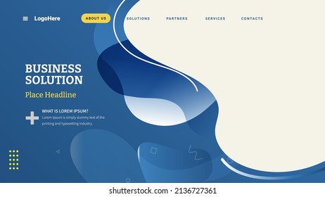 Landing page modern background with memphis abstract concept
