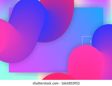Landing page. Molecular banner, website layout. Holographic 3d backdrop with modern trendy blend. Vivid gradient mesh. Landing page with liquid dynamic elements and fluid shapes.