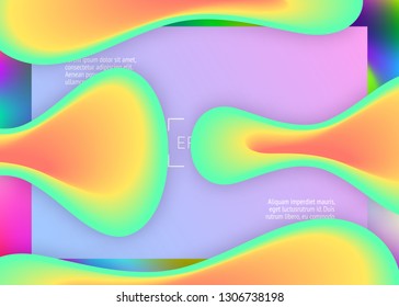 Landing page. Neon screen, interface template. Holographic 3d backdrop with modern trendy blend. Vivid gradient mesh. Landing page with liquid dynamic elements and fluid shapes.