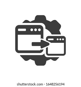 Landing page optimization icon on white background.