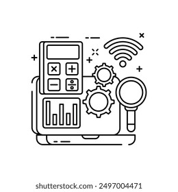 Icono de contorno de página de destino, Ilustración vectorial