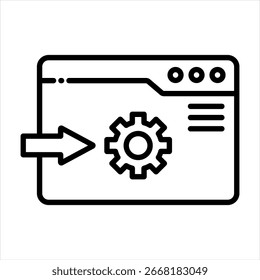 Landing Page Outline Icon Vector Illustration