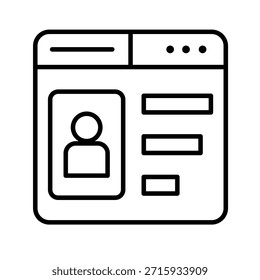 Icono de contorno de página de destino Ilustración vectorial