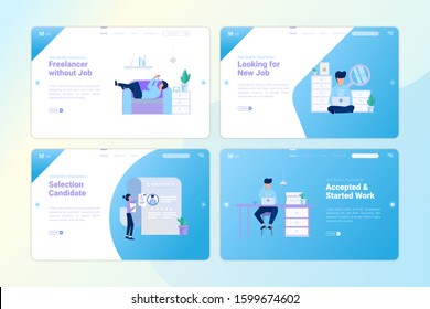 Landing page package with a freelancer concept, Gets a new job on a webpage template