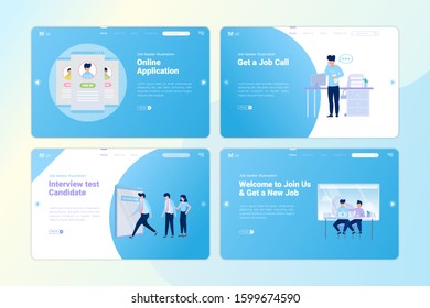 Landing page packages with the concept of selecting or recruiting candidates on web page templates