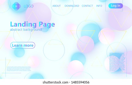 Landing page. Pink and blue colors. Website template. Abstract background. Web design landing page. Vector illustration.