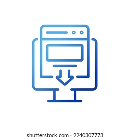 Landing page pixel perfect gradient linear vector icon. Advertising campaign. Digital marketing. Improving SEO. Thin line color symbol. Modern style pictogram. Vector isolated outline drawing