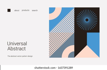 Landing page with place for your text. Vector unique Abstract elements perfect suit for Web