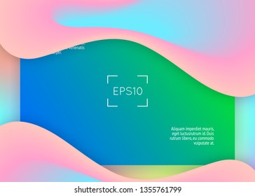 Landing page. Pop app, screen template. Vivid gradient mesh. Holographic 3d backdrop with modern trendy blend. Landing page with liquid dynamic elements and fluid shapes.