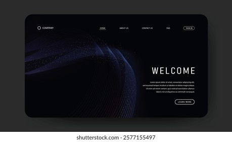 landing page with premium line pattern