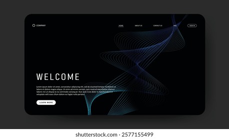 landing page with premium line pattern