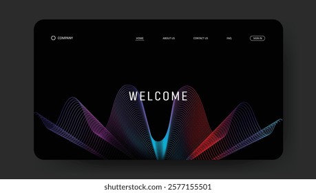 landing page with premium line pattern