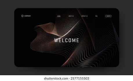 landing page with premium line pattern