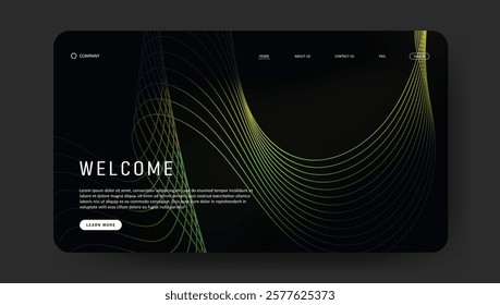 landing page with premium line pattern	