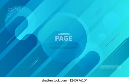 Landing page, presentation template, abstract gradient background, color web design page, minimal composition. ESP10 vector