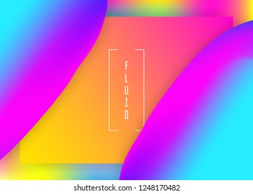 Landing page. Rainbow ui, screen frame. Vivid gradient mesh. Holographic 3d backdrop with modern trendy blend. Landing page with liquid dynamic elements and fluid shapes.