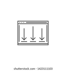Landing Page Related Vector Thin Line Icon. Isolated on White Background. Editable Stroke. Vector Illustration.