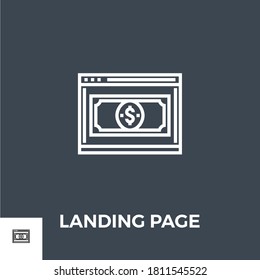 Landing Page Related Vector Thin Line Icon. Isolated on Black Background. Vector Illustration.